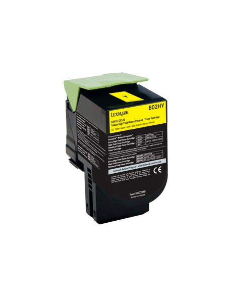 Toner Laser Lexmark 80C2Hye Amarillo 3000 Paginas