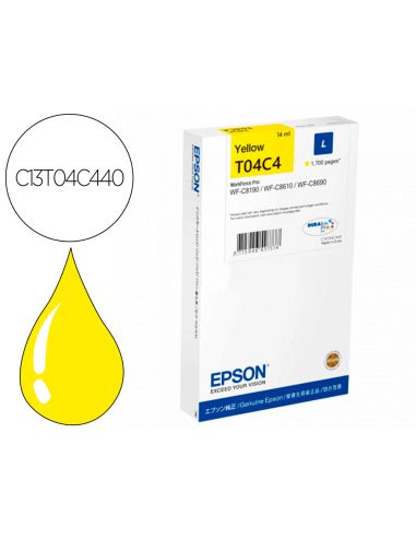 Ink-Jet Epson T04C4 Amarillo 1700 Paginas