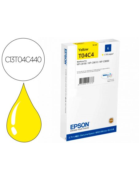Ink-Jet Epson T04C4 Amarillo 1700 Paginas