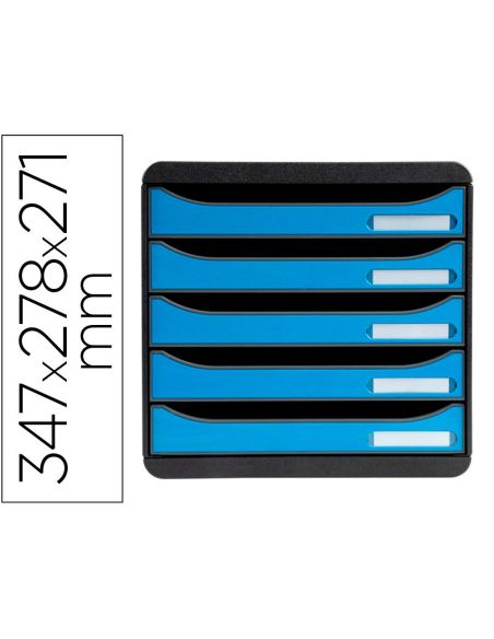 Fichero Cajones Sobremesa Exacompta Big-Box Clean Safe 5 Cajones Azul|Libreriasalesiana