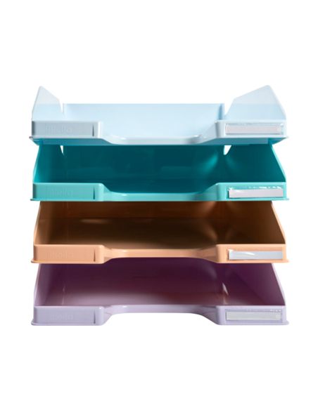 Bandeja Sobremesa Exacompta Plastico Aquarel Set De 4 Bandejas Combo Midi Colores Pastel 346X225X243 Mm