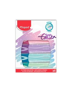 Rotulador Maped Fluorescente Peps Pastel Con Glitter Estuche De 4 Unidades Colores Surtidos 2