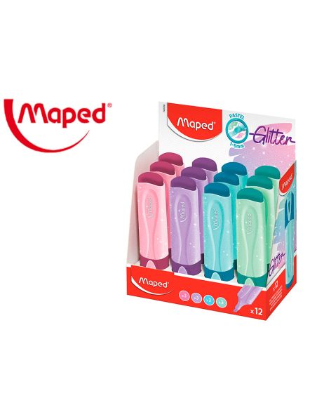 Rotulador Maped Fluorescente Peps Pastel Con Glitter Colores Surtidos