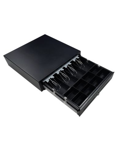 Cajon Portamonedas 8 Monederos 4 Billeteros Apertura Manual Y Llave Color Negro 410X415X110 Mm