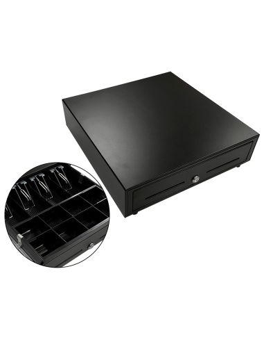 Cajon Portamonedas 8 Monederos 4 Billeteros Apertura Electrica Negro 410X415X110 Mm