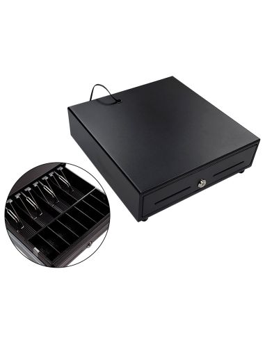 Cajon Portamonedas 8 Monederos 4 Billeteros Apertura Electrica Negro 330X335X105 Mm
