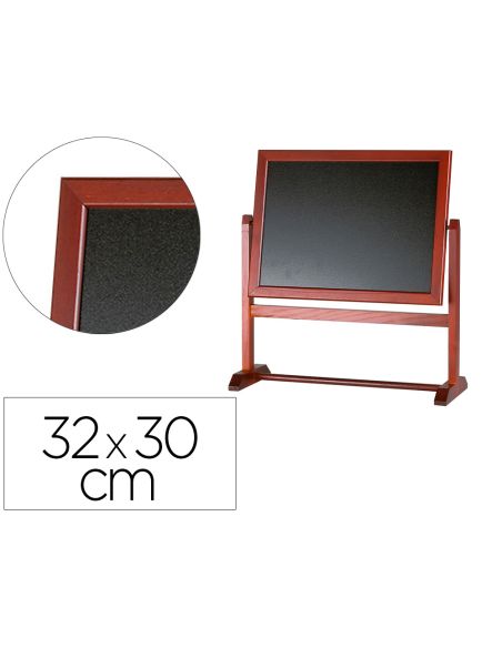 Pizarra Marron Liderpapel Para Hosteleria Doble Cara Volteable Con Superficie Para Rotuladores 32X30 Cm