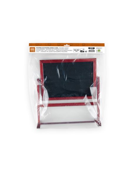 Pizarra Marron Liderpapel Para Hosteleria Doble Cara Volteable Con Superficie Para Rotuladores 32X30 Cm