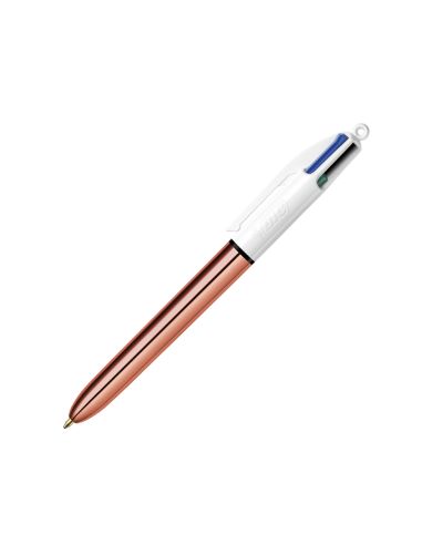 Boligrafo Bic Cuatro Colores Shine Oro Rosa Punta De 1 Mm