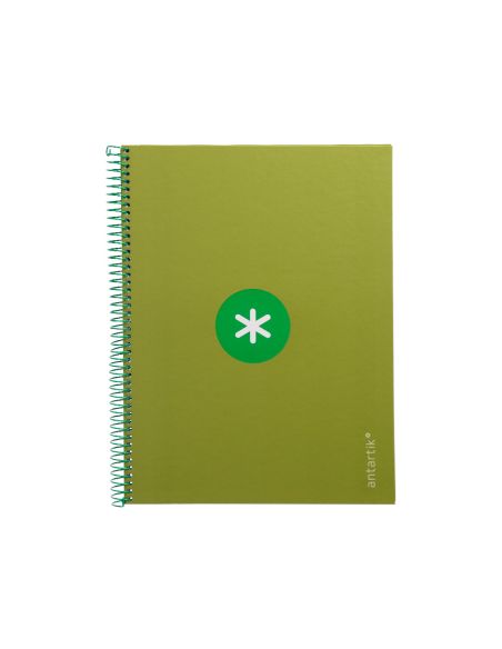 Cuaderno Espiral A4 Micro Antartik Tapa Forrada80H 90 Gr Horizontal 1 Banda 4 Taladros Color Verde
