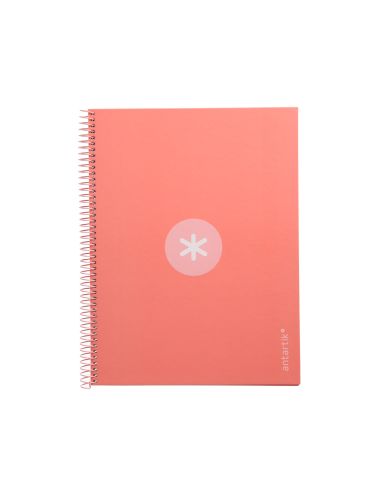 Cuaderno Espiral A4 Micro Antartik Tapa Forrada80H 90 Gr Horizontal 1 Banda 4 Taladros Color Rosa Claro
