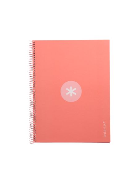 Cuaderno Espiral A4 Micro Antartik Tapa Forrada80H 90 Gr Horizontal 1 Banda 4 Taladros Color Rosa Claro
