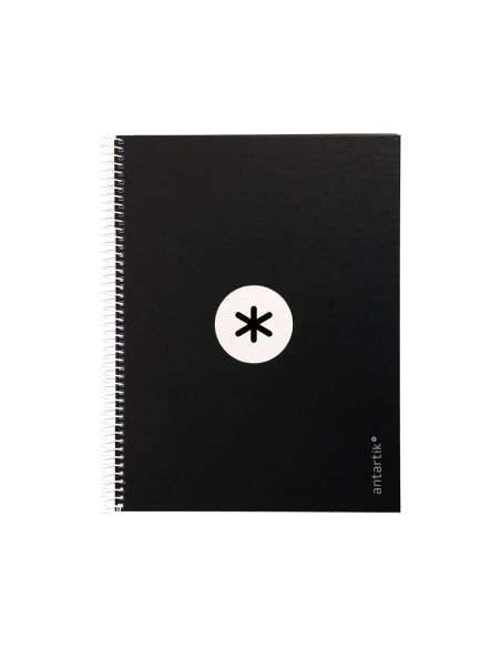 Cuaderno Espiral A4 Micro Antartik Tapa Forrada80H 90 Gr Horizontal 1 Banda 4 Taladros Color Negro
