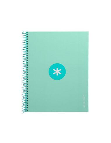 Cuaderno Espiral A4 Micro Antartik Tapa Forrada80H 90 Gr Horizontal 1 Banda 4 Taladros Color Menta