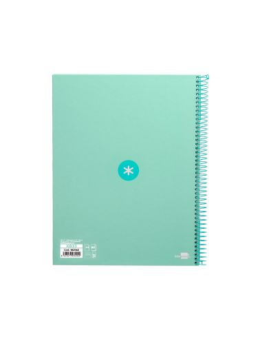 Cuaderno Espiral A4 Micro Antartik Tapa Forrada80H 90 Gr Horizontal 1 Banda 4 Taladros Color Menta