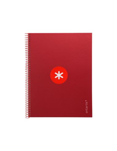Cuaderno Espiral A4 Micro Antartik Tapa Forrada80H 90 Gr Horizontal 1 Banda 4 Taladros Color Frambuesa