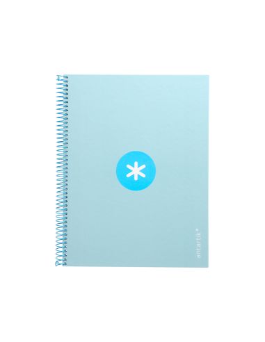 Cuaderno Espiral A4 Micro Antartik Tapa Forrada80H 90 Gr Horizontal 1 Banda 4 Taladros Color Celeste