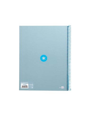 Cuaderno Espiral A4 Micro Antartik Tapa Forrada80H 90 Gr Horizontal 1 Banda 4 Taladros Color Celeste