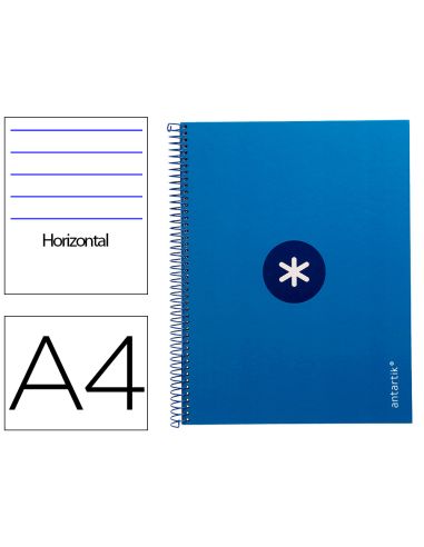 Cuaderno Espiral A4 Micro Antartik Tapa Forrada80H 90 Gr Horizontal 1 Banda 4 Taladros Color Azul Oscuro