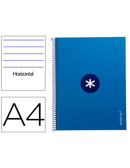 Cuaderno Espiral A4 Micro Antartik Tapa Forrada80H 90 Gr Horizontal 1 Banda 4 Taladros Color Azul Oscuro