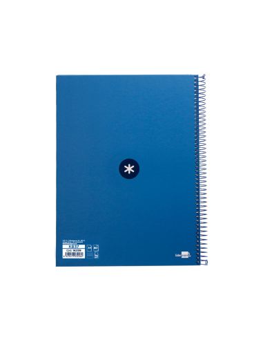 Cuaderno Espiral A4 Micro Antartik Tapa Forrada80H 90 Gr Horizontal 1 Banda 4 Taladros Color Azul Oscuro