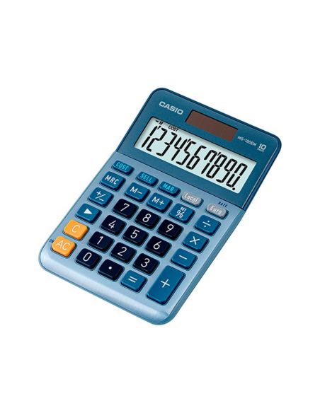 Calculadora Casio Ms-100Em Sobremesa 10 Digitos Tx +/- Tecla Color Azul