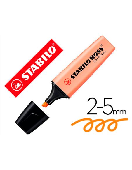 Rotulador Pastel Naranja Palido Stabilo Boss Fluorescente 70
