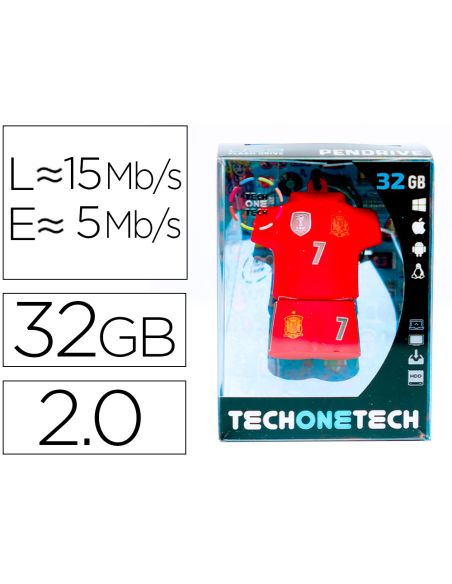 Memoria Usb Tech On Tech Seleccion Futbol España Mundial Brasil 32 Gb