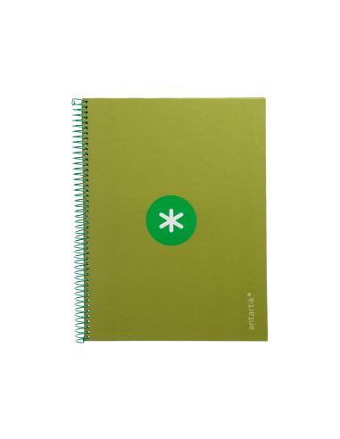 Cuaderno Espiral A4 Micro Antartik Tapa Forrada 80H 90 Gr Cuadro 5Mm 1 Banda 4 Taladros Verde