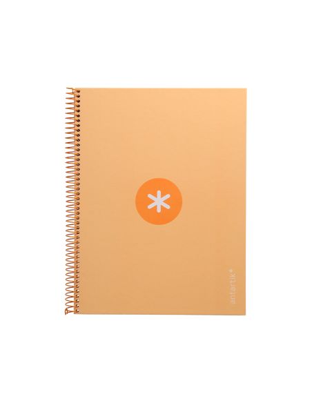 Cuaderno Espiral A4 Micro Antartik Tapa Forrada 80H 90 Gr Cuadro 5Mm 1 Banda 4 Taladros Color Peach