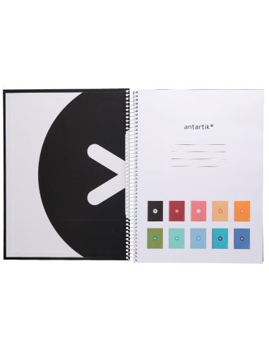 Cuaderno Espiral A4 Micro Antartik Tapa Forrada 80H 90 Gr Cuadro 5Mm 1 Banda 4 Taladros Negro