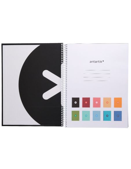 Cuaderno Espiral A4 Micro Antartik Tapa Forrada 80H 90 Gr Cuadro 5Mm 1 Banda 4 Taladros Negro