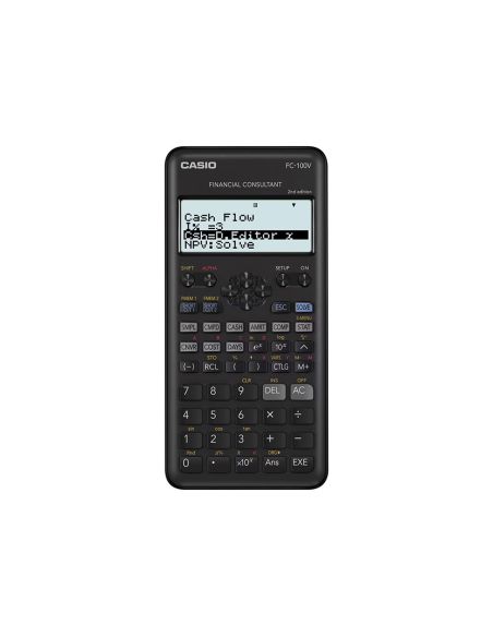 Calculadora Casio Fc-100V Financiera 4 Lineas 10+2 Digitos Almacenamiento Flash Calculo De Ganancias Con Tapa