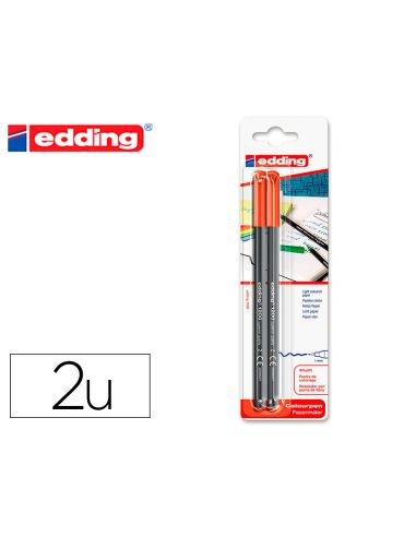 Rotulador Edding Punta Fibra 1200 Rojo N.2 Punta Redonda 0.5 Mm Blister De 2 Unidades