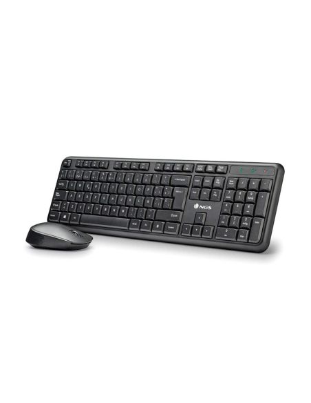 Set Teclado Y Raton Ngs Harmony Inalambrico Silencioso Con 12 Teclas Multimedia Color Negro