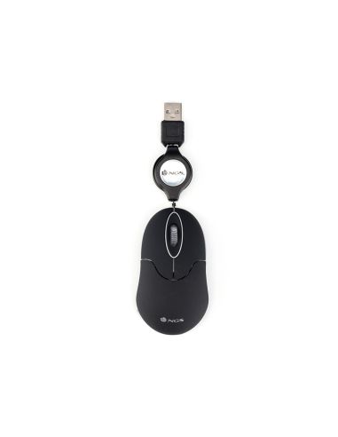 Raton Ngs Wired Sin 1000 Dpi Retractil 3 Botones Usb Color Negro