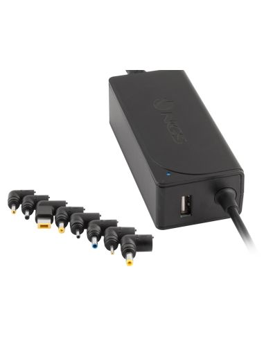 Adaptador De Corriente Ngs Automatic 45W Con 8 Adaptadores Y Salida Usb 2A