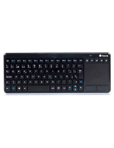 Teclado Ngs Warrior Inalambrico Touch Pad Con Teclas Multimedia De 2,4 Ghz Color Negro