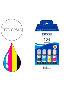 Ink-Jet Epson /104 4 Clr Multipack (Bk / C / M / Y)/Ecotank Et-2710 / Et-2711 / Et-2712 / Et-2714 / Et-2715