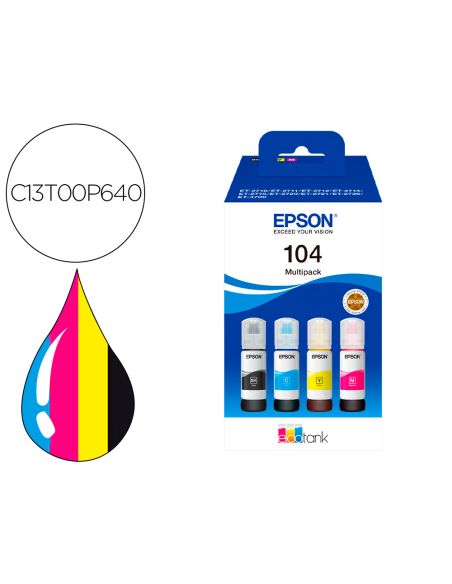 Ink-Jet Epson /104 4 Clr Multipack (Bk / C / M / Y)/Ecotank Et-2710 / Et-2711 / Et-2712 / Et-2714 / Et-2715