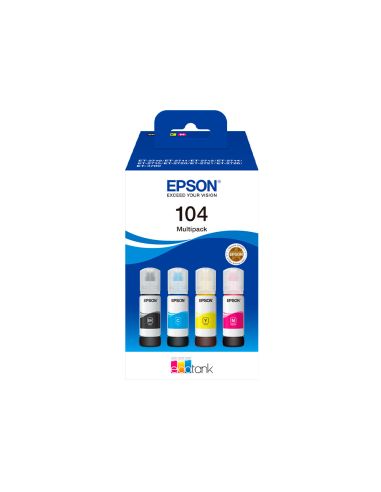 Ink-Jet Epson /104 4 Clr Multipack (Bk / C / M / Y)/Ecotank Et-2710 / Et-2711 / Et-2712 / Et-2714 / Et-2715