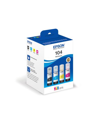 Ink-Jet Epson /104 4 Clr Multipack (Bk / C / M / Y)/Ecotank Et-2710 / Et-2711 / Et-2712 / Et-2714 / Et-2715