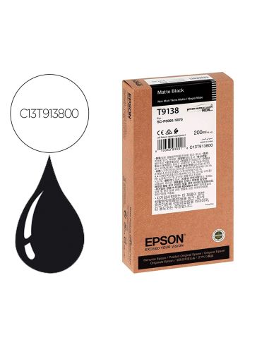 Ink-Jet Epson T9138 Matte Negro Ink 200Ml