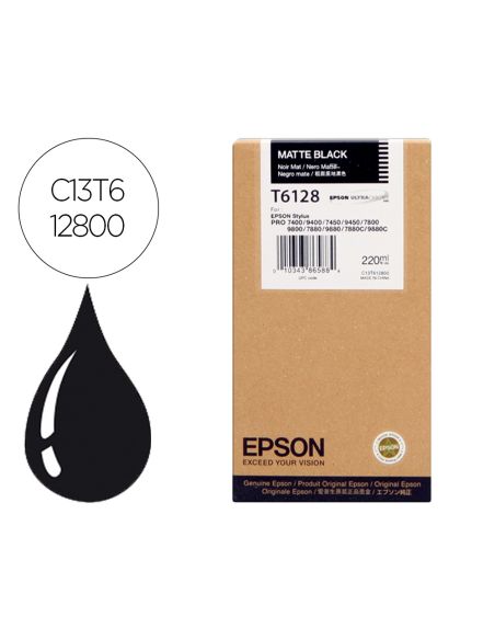 Ink-Jet Epson Gf Stylus Photo 7450/9450/ 7400/9400/7880/ 9880/7800/9800 Negro Mate Alta Capacidad</