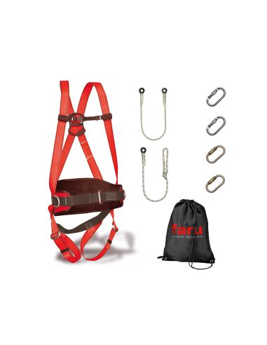 Conjunto Trabajo En Alturas Faru Arnes P50F + Cuerda C170 + 2 Mosquetones Virola + Cuerda Regulable C169 + 2