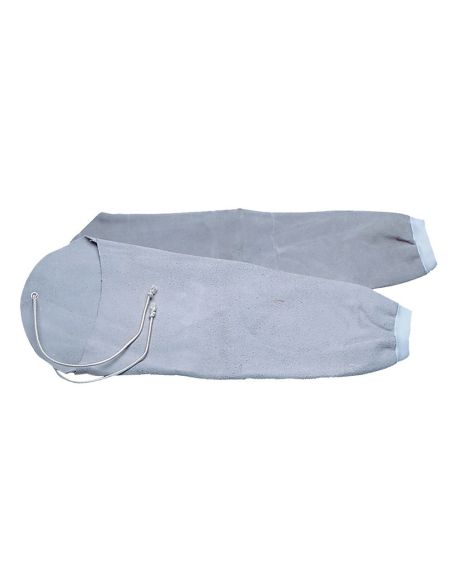 Manguito Para Soldador Faru Cuero Al Cromo Puño Elastico Y Cordon Sujecion Superior