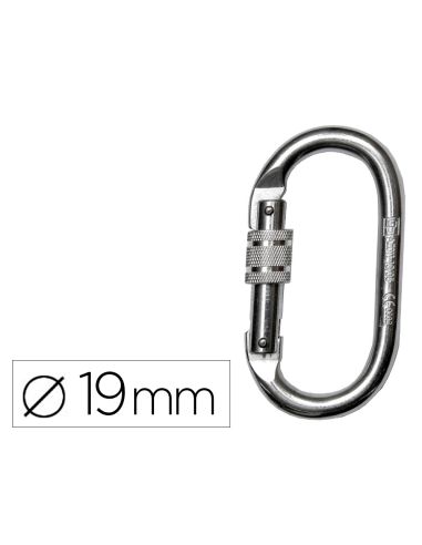 Mosqueton Acero Apertura 18 Mm Cierre Rosca Manual Resistencia 25 Kn