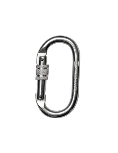 Mosqueton Acero Apertura 18 Mm Cierre Rosca Manual Resistencia 25 Kn