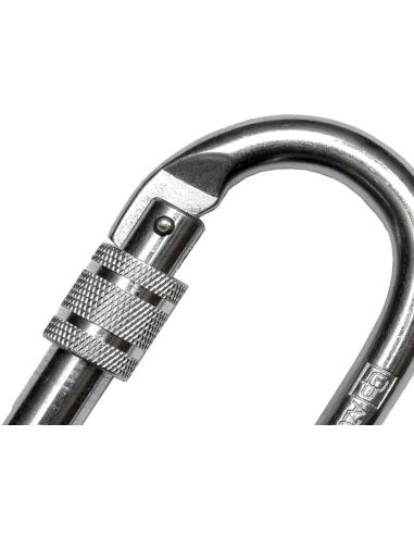 Mosqueton Acero Apertura 18 Mm Cierre Rosca Manual Resistencia 25 Kn