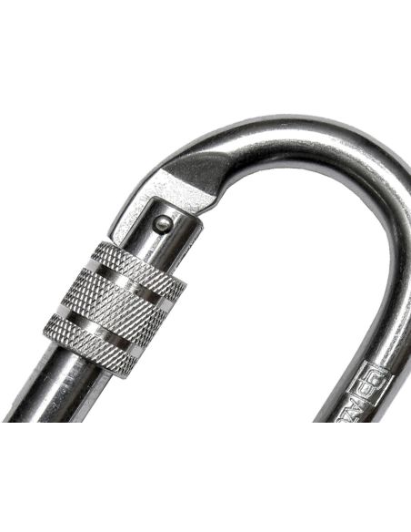Mosqueton Acero Apertura 18 Mm Cierre Rosca Manual Resistencia 25 Kn